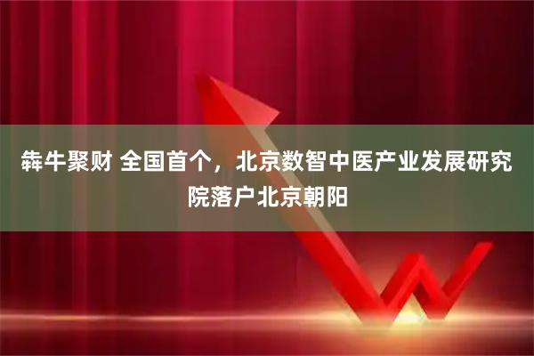 犇牛聚财 全国首个，北京数智中医产业发展研究院落户北京朝阳