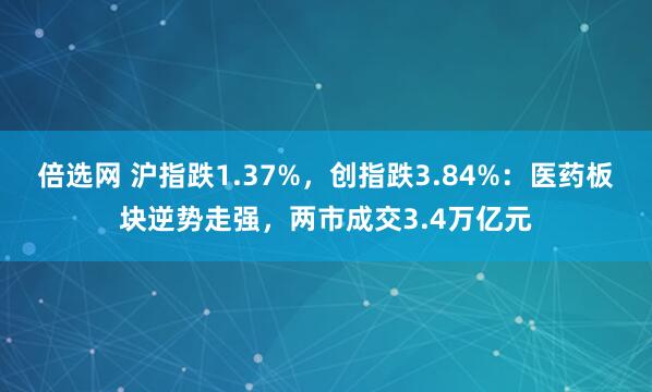 倍选网 沪指跌1.37%，创指跌3.84%：医药板块逆势走强，两市成交3.4万亿元