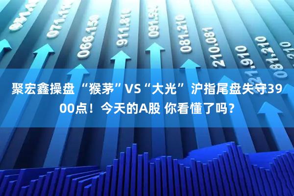 聚宏鑫操盘 “猴茅”VS“大光” 沪指尾盘失守3900点！今天的A股 你看懂了吗？