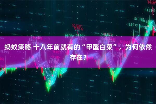 蚂蚁策略 十八年前就有的“甲醛白菜”，为何依然存在？